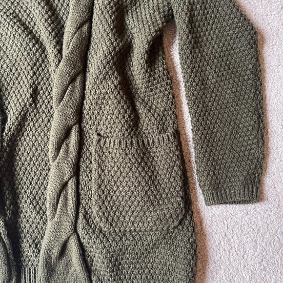 AAMILIFE *Cozy* Olive Green Cardigan | Chunky Knit | Open Front | Size XS | GUC - Picture 9 of 12